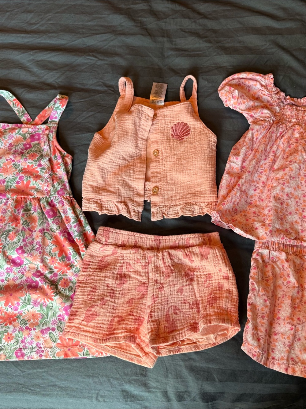 Girls Peach Gauze Shorts - Lightweight Summer Bottoms haul